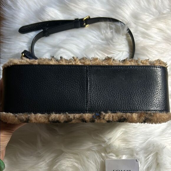 Coach Jennifer Lopez Marlie Top Handle Satchel Monogram Shearling Crossbody Bag - Picture 8 of 16